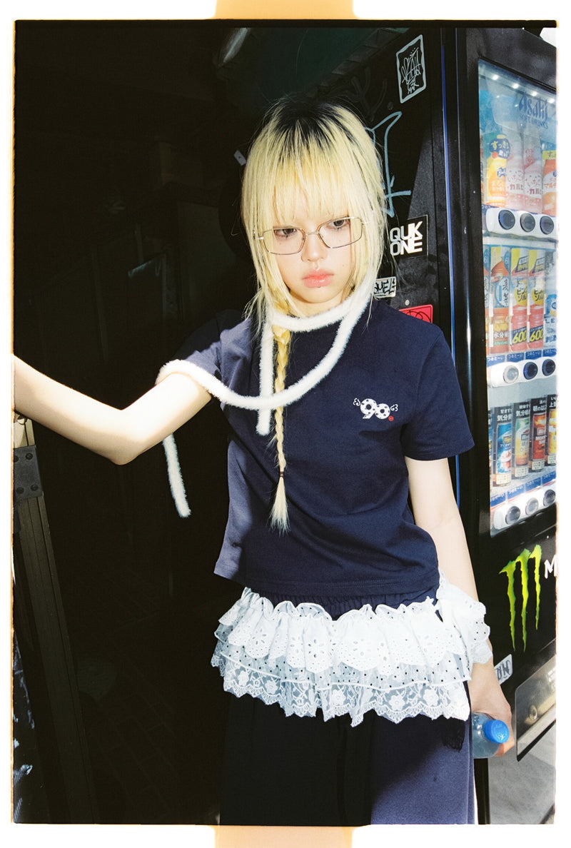 90 로고 도트 티 