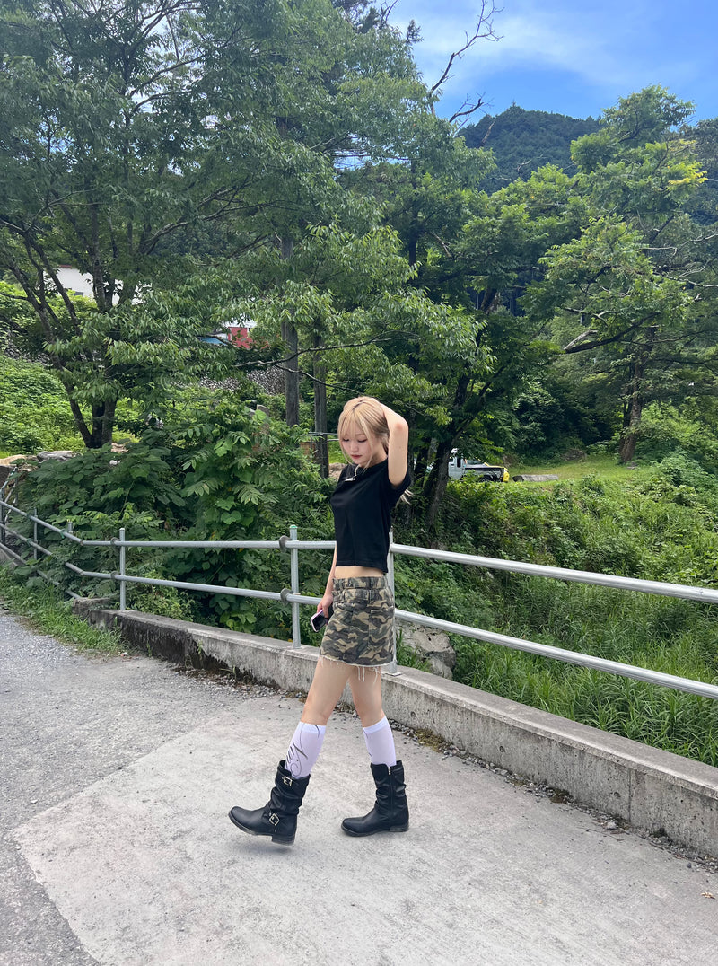 Double Waist Glitter Skirt