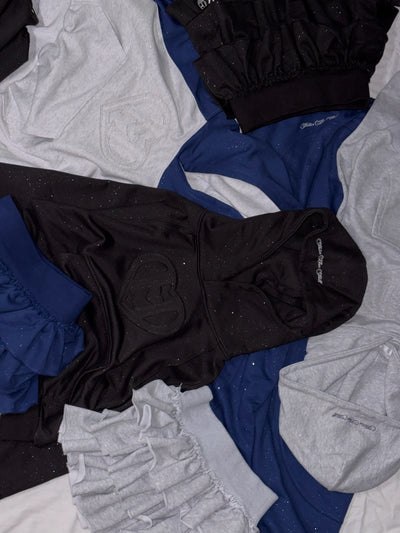 glitter h heart logo hoodie