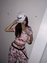 90 Logo Girl Short Sleeve Zip Hoodie