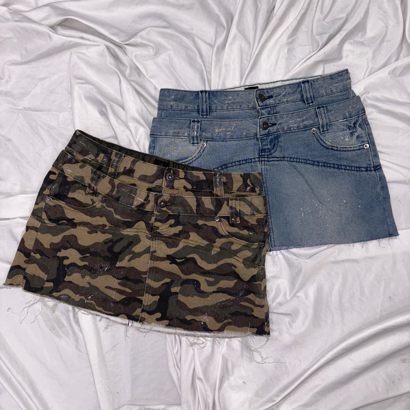 Double Waist Glitter Skirt