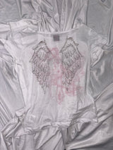 Cross Logo Off-shoulder Sheer Tee