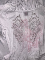 Cross Logo Off-shoulder Sheer Tee