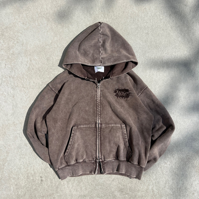 universal logo Premium crush EMB zip 连帽衫 