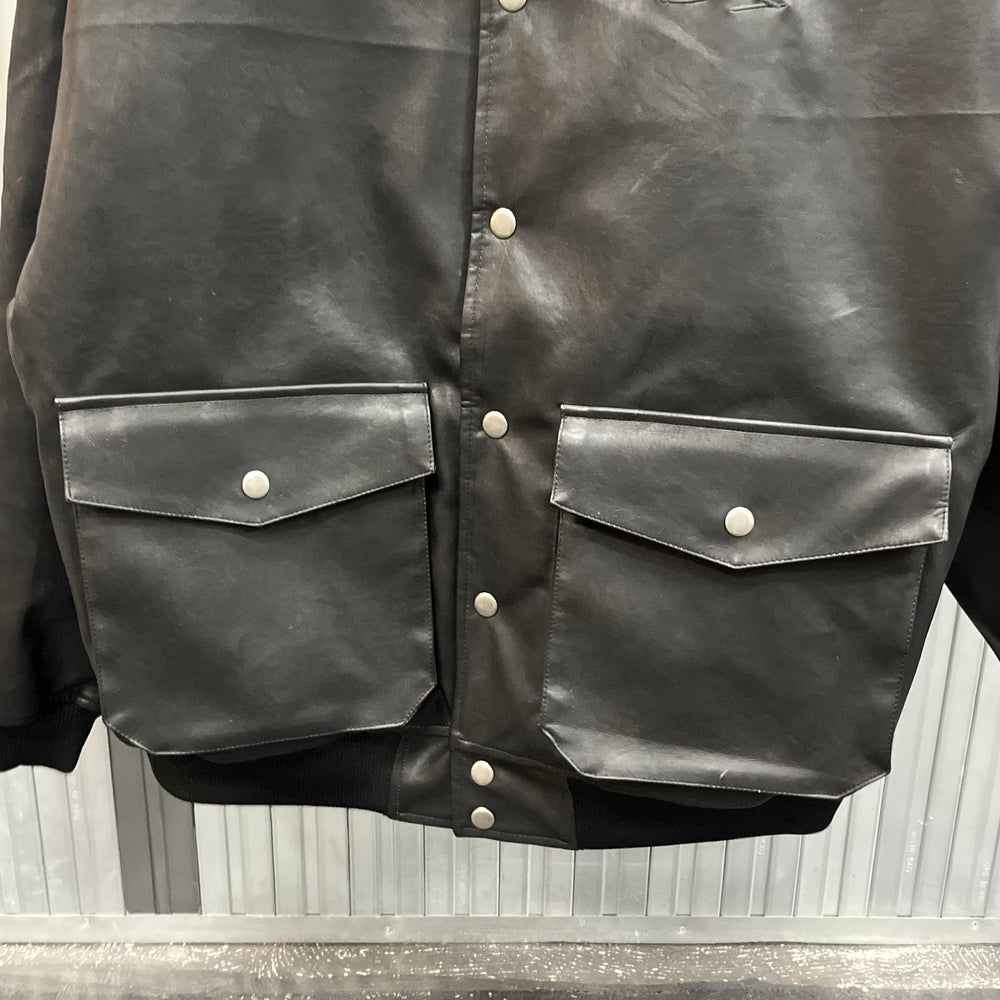 Tagging Logo Vintage Leather Jacket – YZ Tagging Logo Vintage Leather Jacket – YZ