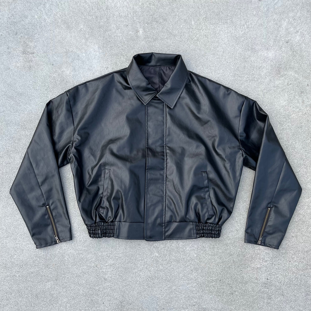 Fake Leather Zip Jacket – YZ Fake Leather Zip Jacket – YZ