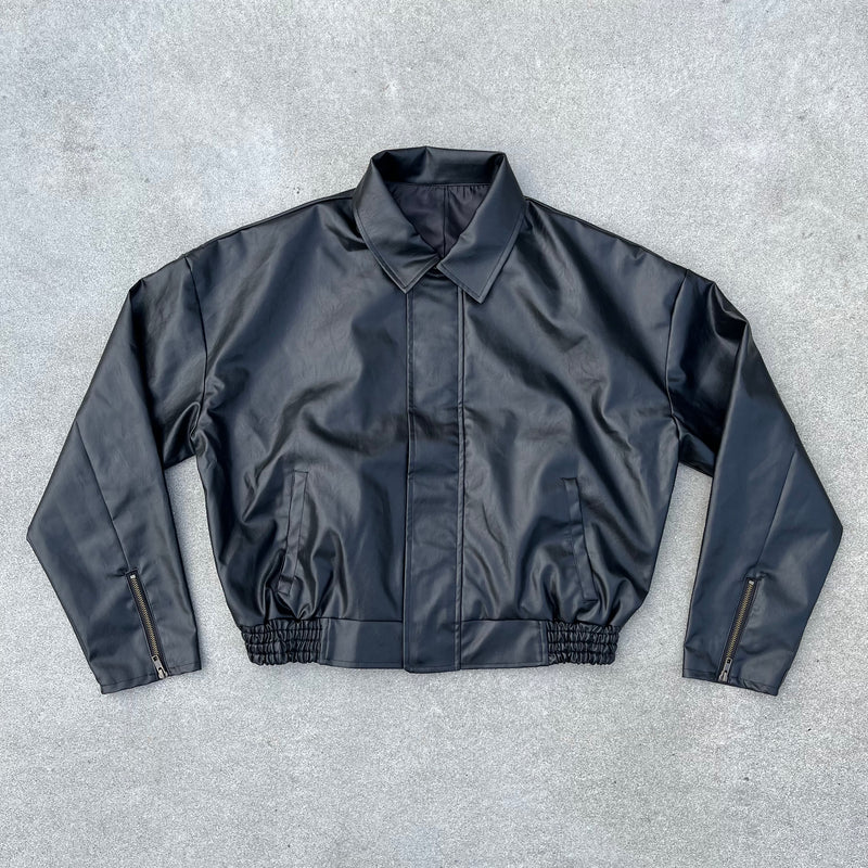 Fake Leather Zip Jacket