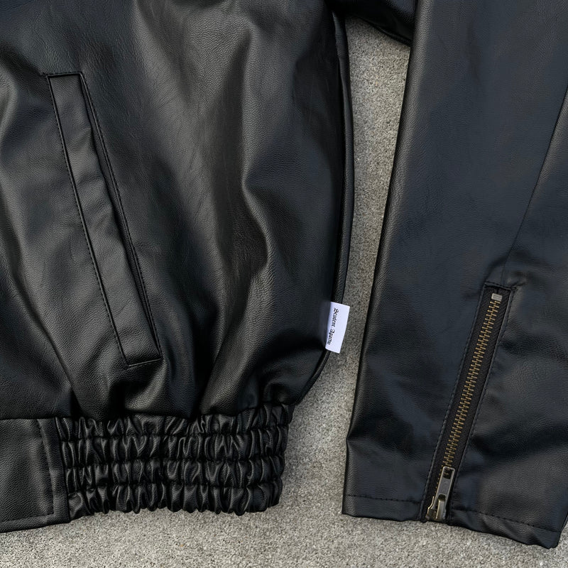 Fake Leather Zip Jacket – YZ Fake Leather Zip Jacket – YZ