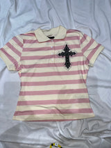 Cross Patch Stripe Polo