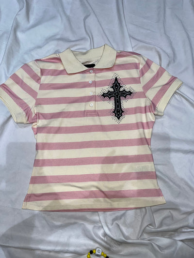 Cross Patch Stripe Polo