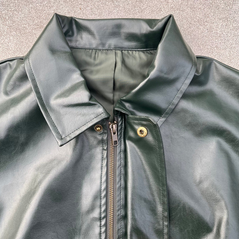 Fake Leather Zip Jacket