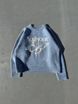 Front butterfly lame knit