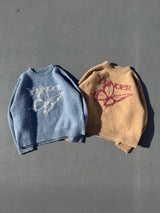 Front butterfly lame knit