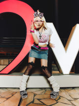 Cross Logo Off-shoulder Sheer Tee