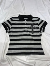 Cross Patch Stripe Polo
