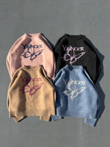 Front butterfly lame knit