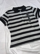 Cross Patch Stripe Polo