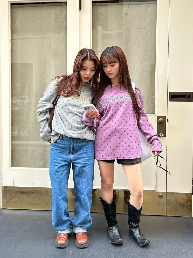 스타 와플 롱 티 