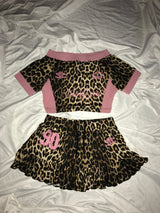 9090girl × umbro Leopard Off Shoulder Tee