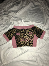 9090girl × umbro Leopard Off Shoulder Tee