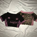 9090girl × umbro Leopard Off Shoulder Tee