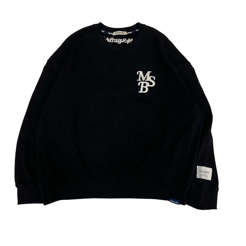 chain embroidery crew sweatshirt