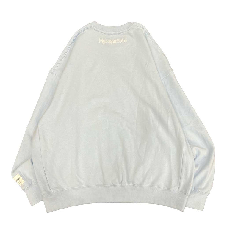 chain embroidery crew sweatshirt