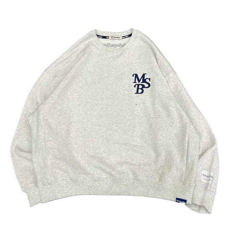 chain embroidery crew sweatshirt