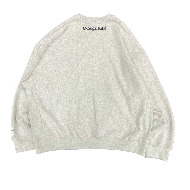 chain embroidery crew sweatshirt