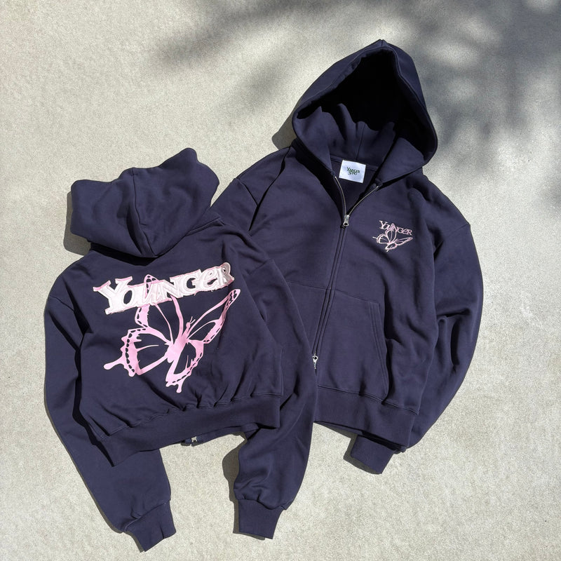 バタフライジップフーディー 