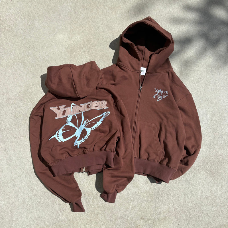 バタフライジップフーディー 