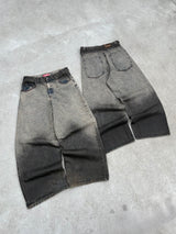 Bullet Logo Mud Fade Super Baggy Denim Pants 