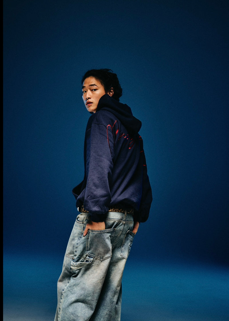 불릿 로고 후드티 