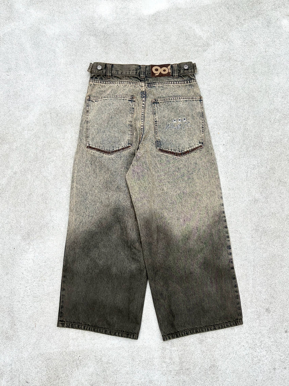 Bullet Logo Mud Fade Super Baggy Denim Pants – YZ