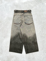 Bullet Logo Mud Fade Super Baggy Denim Pants 