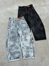 Bullet Logo Painted Dirty Denim Pants 