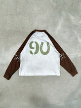 90 Horseshoe Logo Raglan L/S Tee