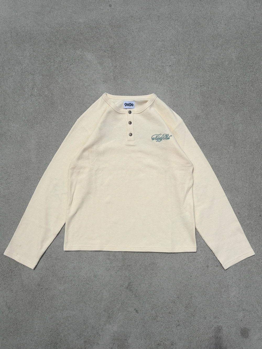 Cursive Logo Henley Neck Thermal L/S Tee – YZ