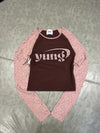 yung logo raglan lace L/S tee