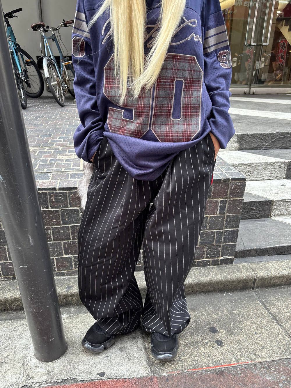 Stripe Tuck Buggy Pants – YZ Stripe Tuck Buggy Pants – YZ