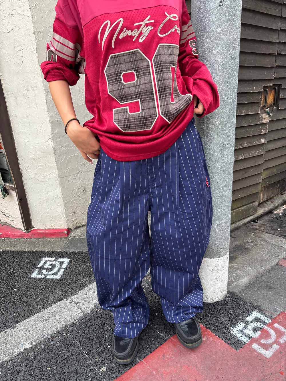Stripe Tuck Buggy Pants – YZ Stripe Tuck Buggy Pants – YZ