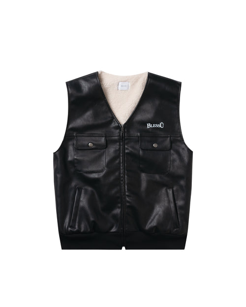 BU PU LEATHER VEST