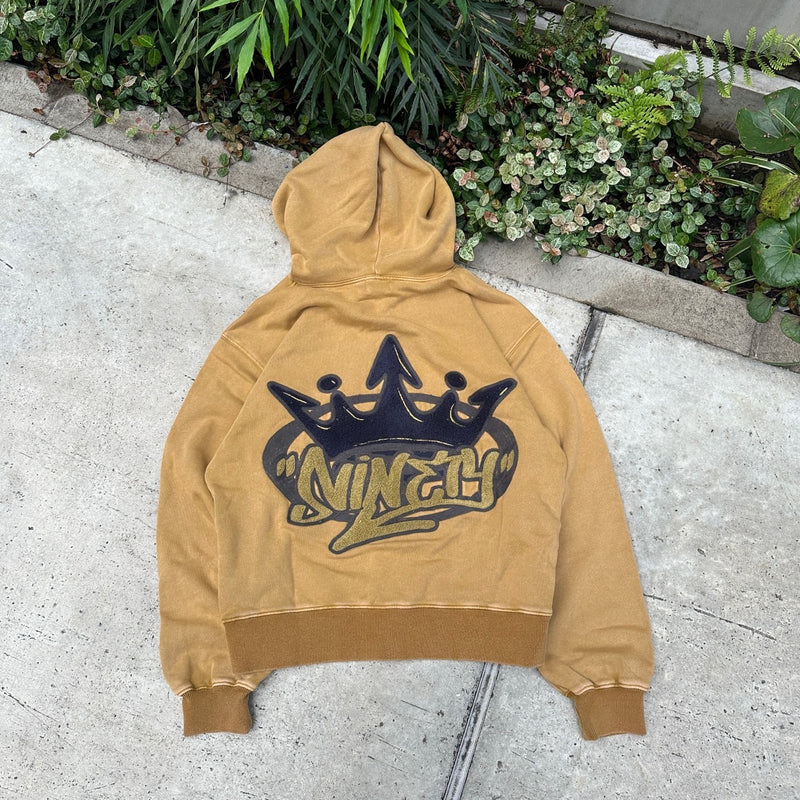 King Logo Pile Stitched Zip Hoodie