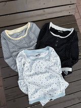 yung logo layered henry fit L/S tee