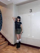 Double Waist Glitter Skirt