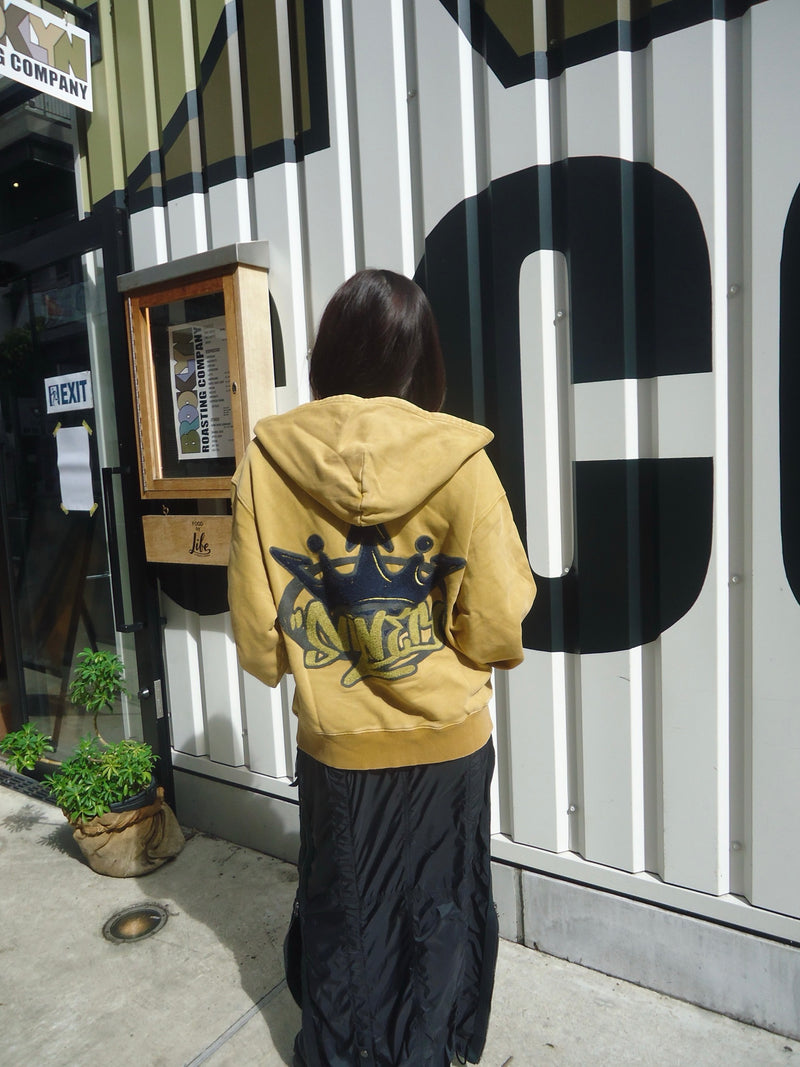 King Logo Pile Stitched Zip Hoodie