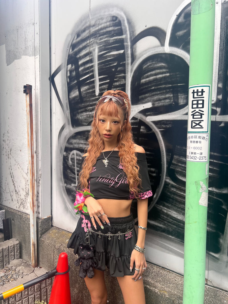 9090girl × umbro Leopard Off Shoulderセット 9090girl × umbro 레오파드 오프숄더 티 – YZ