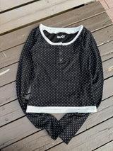 yung logo layered henry fit L/S tee