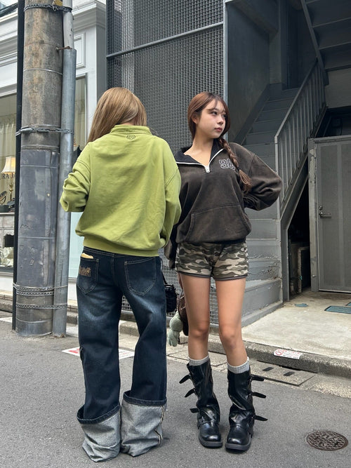 98vintage logo half zip