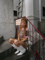 9090girl × umbro Leopard Off Shoulder Tee